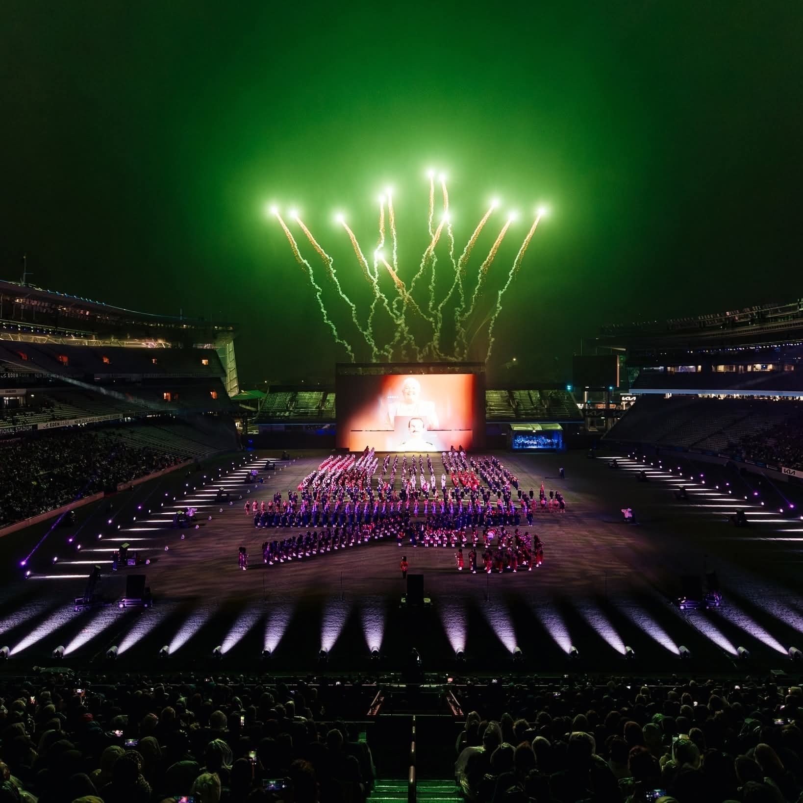 Royal Edinburgh Military Tattoo performance at Eden Park, New Zealand